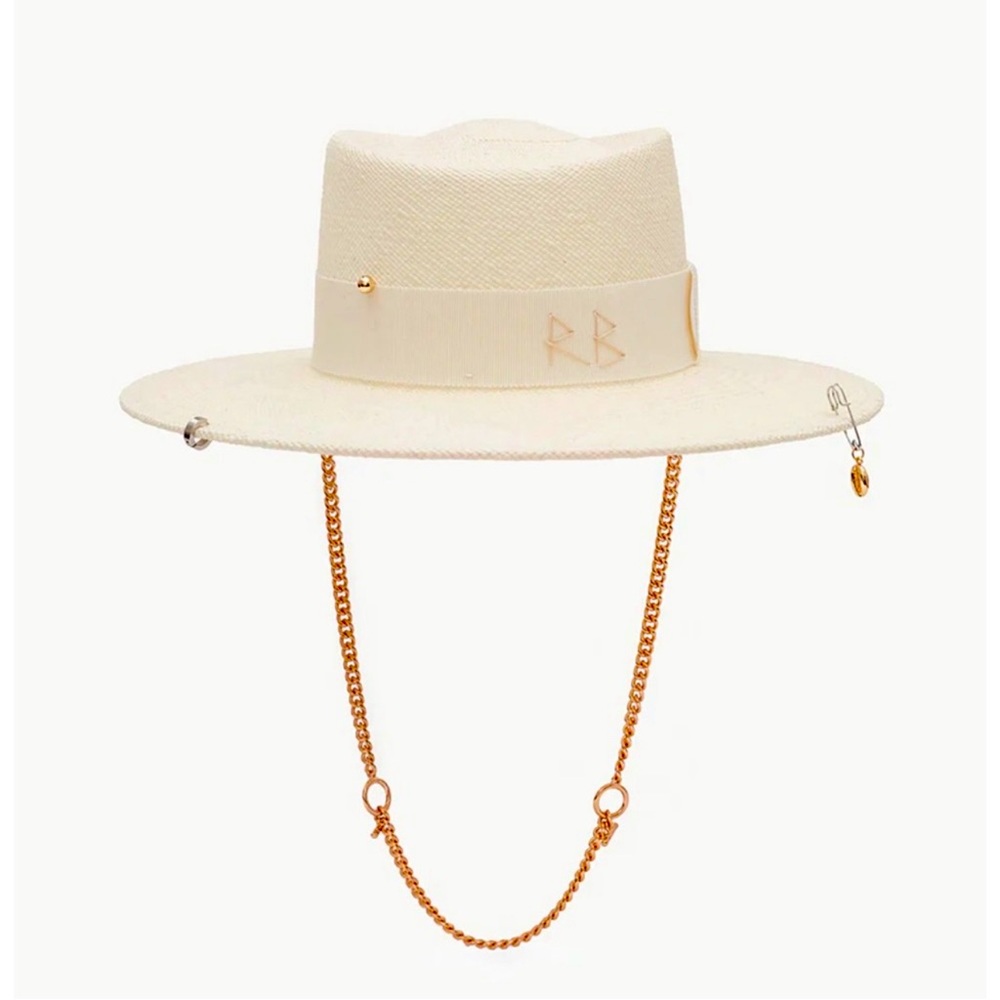 Ruslan Baginskiy Chain-strap straw gambler Hat size M preloved ❣️